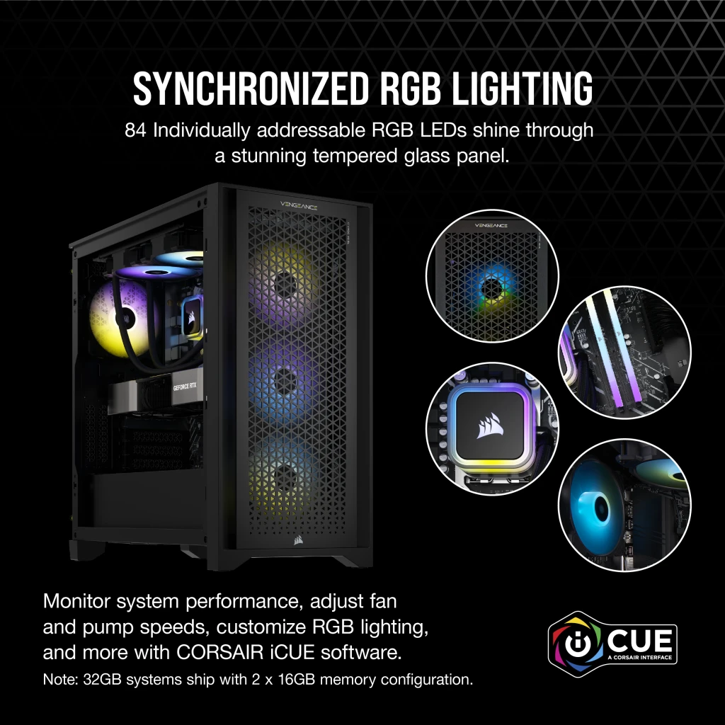 VENGEANCE a7300 Gaming PC, R7 7700X, RTX 4070 Ti, 1TB M.2, 32GB