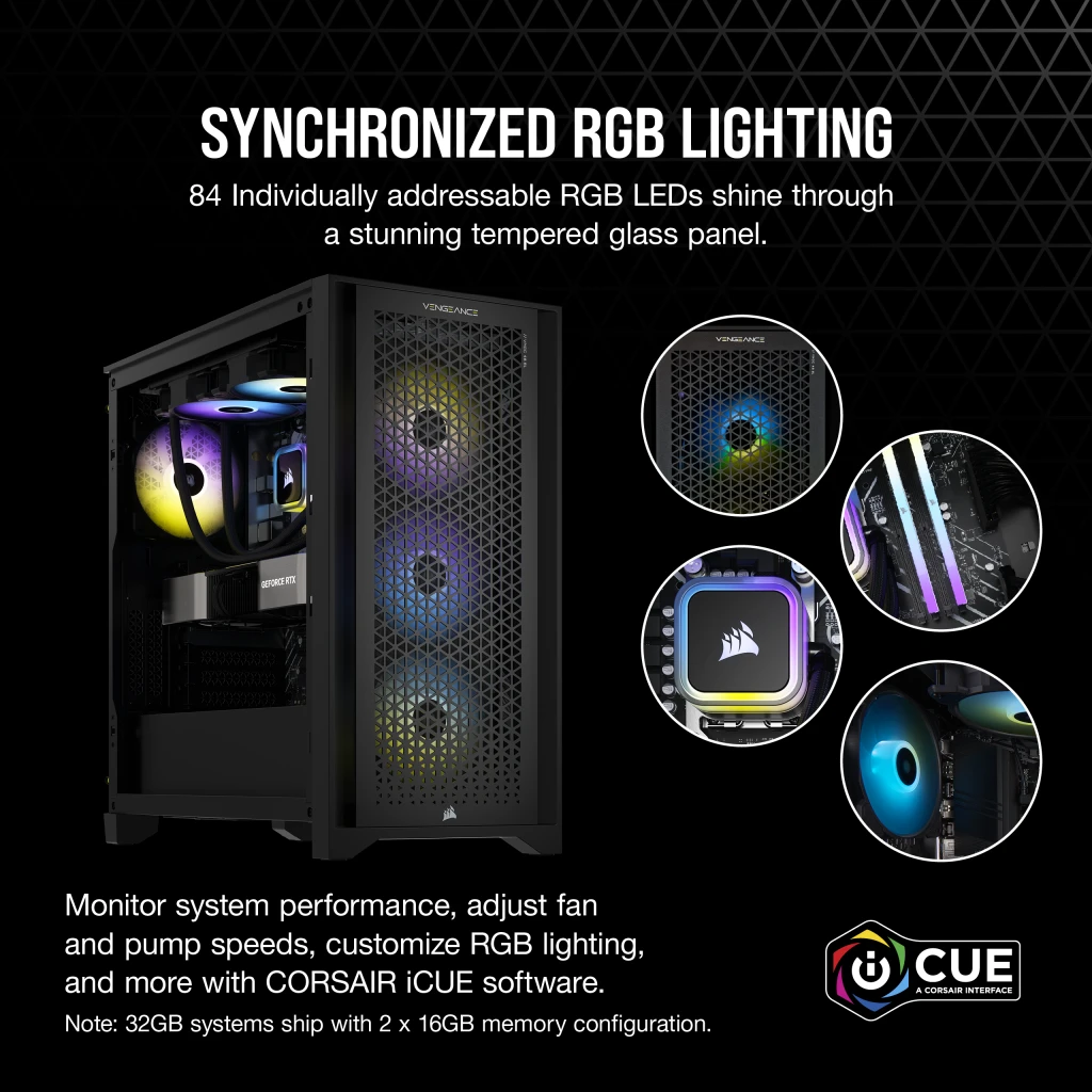 VENGEANCE a7300 Gaming PC, R7 7700X, RTX 4070, 1TB M.2, 32GB DDR5-5600