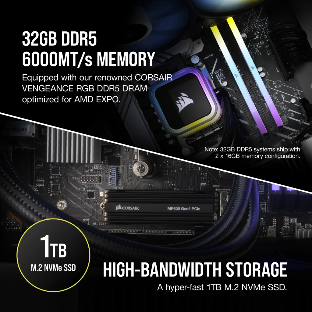 PC Gamer High-End SYSTEMTREFF - AMD Ryzen 7 7800X3D, Radeon RX 9070 16Go, 32Go DDR5, 1To NVMe, Windows 11 Pro - Ordinateur Pour Jeu, Streaming, Montage Vidéo