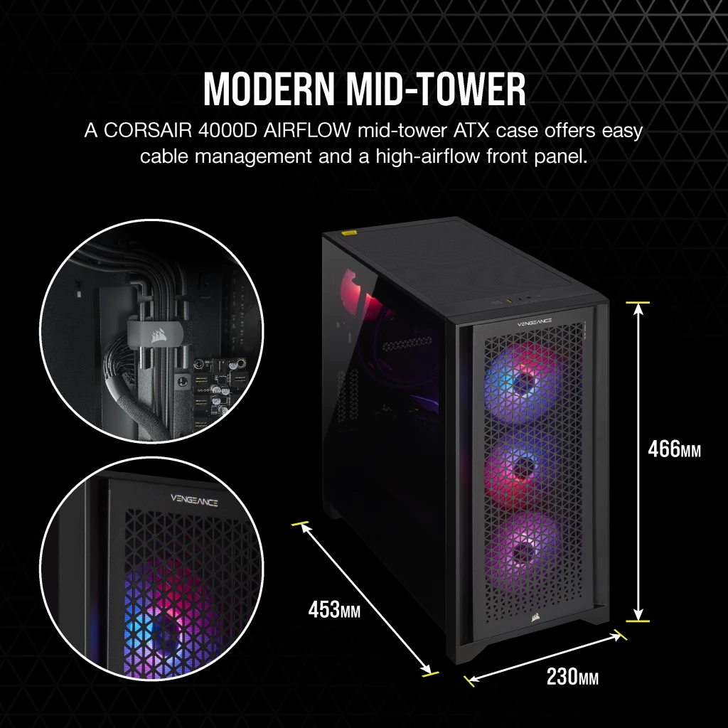 VENGEANCE i7300 Gaming PC, i7-12700K, RTX 3080, 2TB M.2
