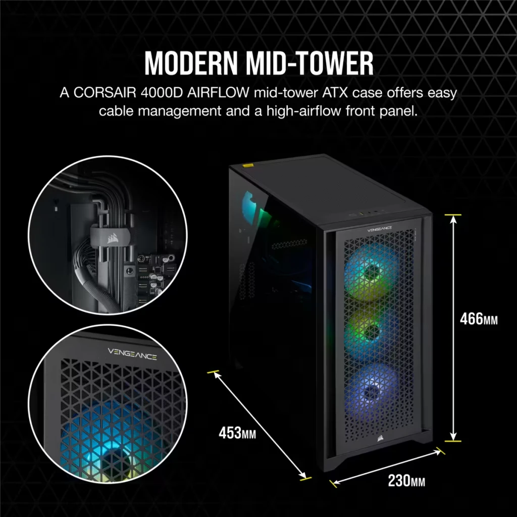 VENGEANCE a7200 Gaming PC, R5 5600X, RTX 3060, 1TB M.2, 16GB DDR4-3200