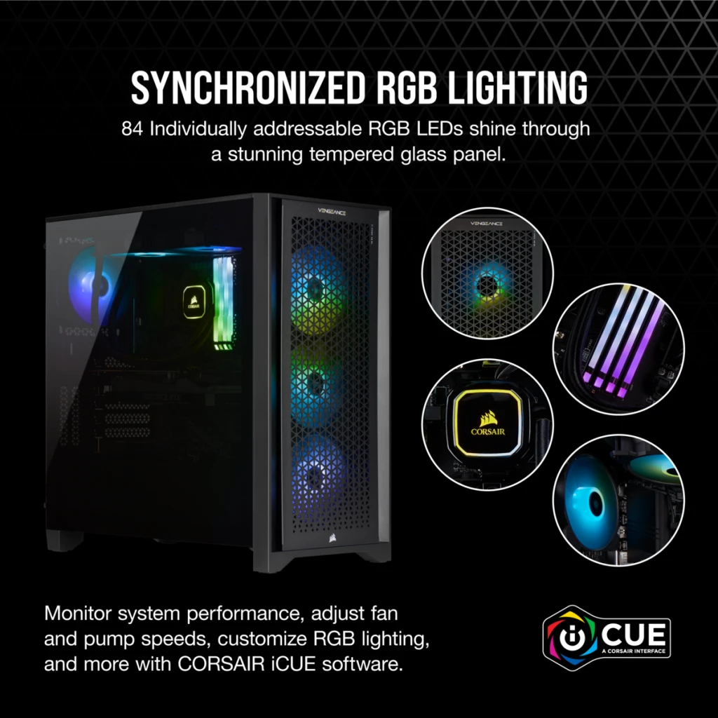 VENGEANCE a7200 Gaming PC, R7 5800X, RTX 3070 Ti, 1TB M.2, 16GB
