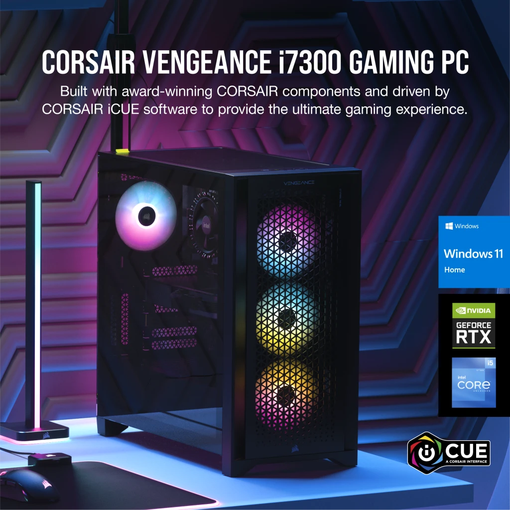 VENGEANCE i7300 Gaming PC, i5-12600K, RTX 3060 Ti, 1TB M.2 VENGEANCE i7300 Gaming PC, i5-12600K, RTX 3060 Ti, 1TB M.2