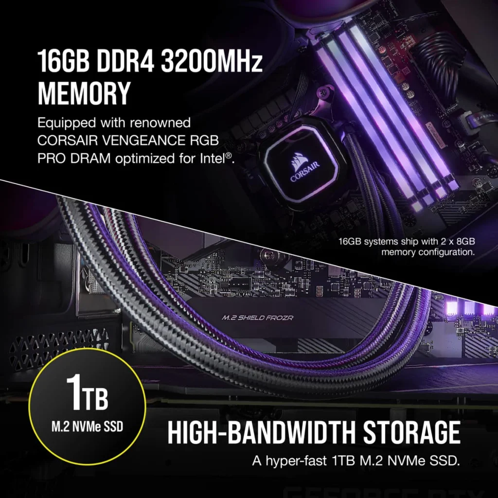 VENGEANCE i7400 Gaming PC, i5-13600K, RTX 3060 Ti, 1TB M.2, 16GB