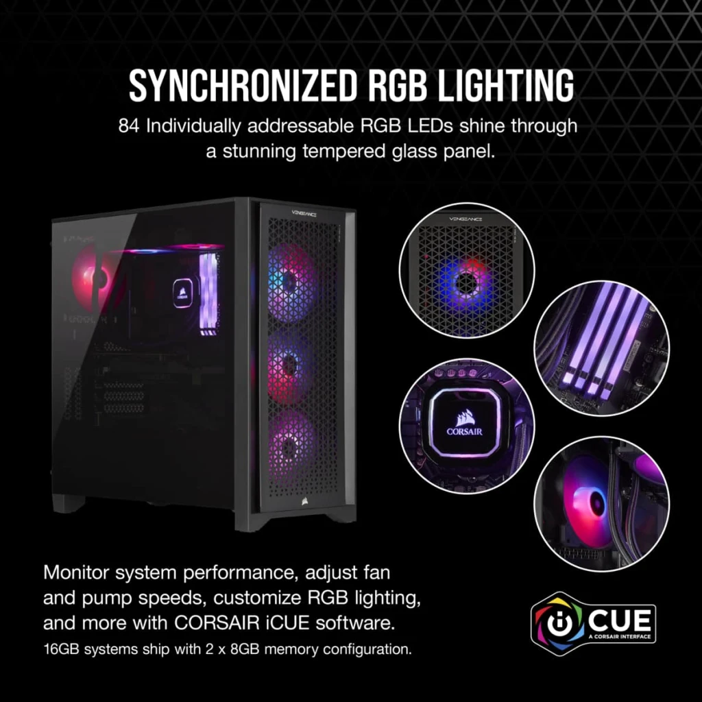 VENGEANCE i7400 Gaming PC, i5-13600K, RTX 3060 Ti, 1TB M.2, 16GB