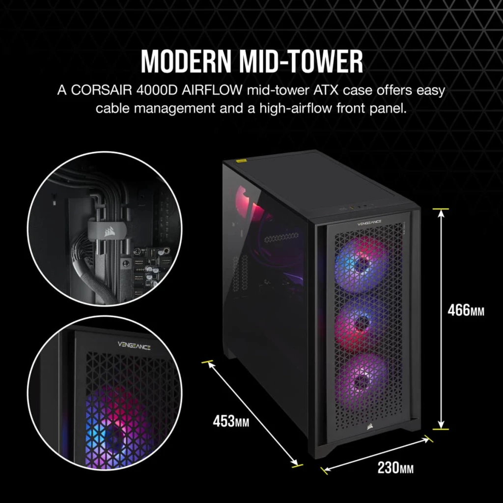 VENGEANCE i7400 Gaming PC, i5-13600K, RTX 3060 Ti, 1TB M.2, 16GB