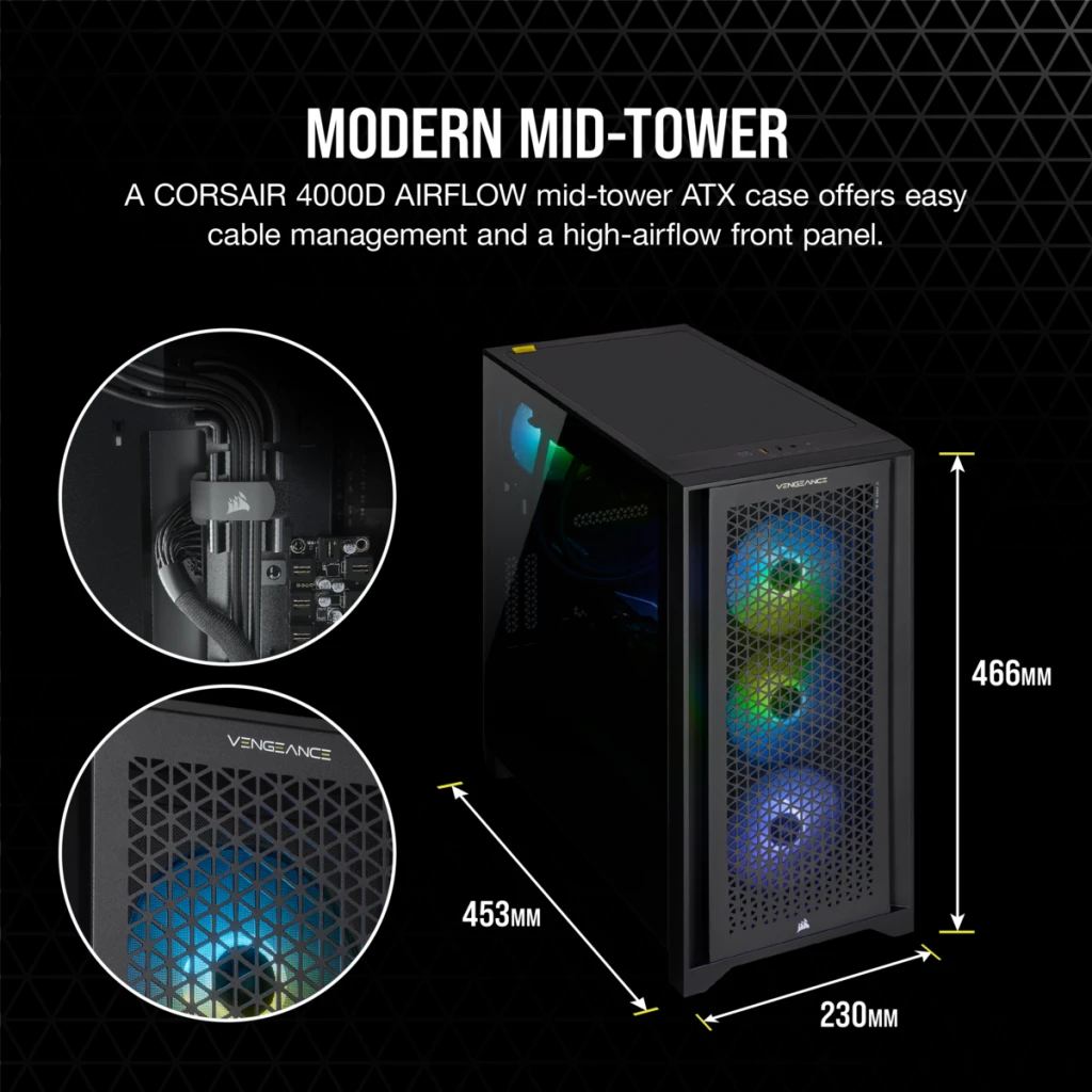 VENGEANCE a7300 Gaming PC, R5 7600X, RTX 3060, 1TB M.2, 16GB
