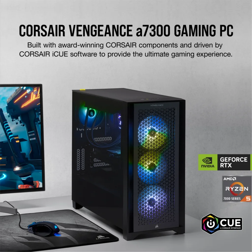 VENGEANCE a7300 Gaming PC, R5 7600X, RTX 3060 Ti, 1TB M.2, 16GB