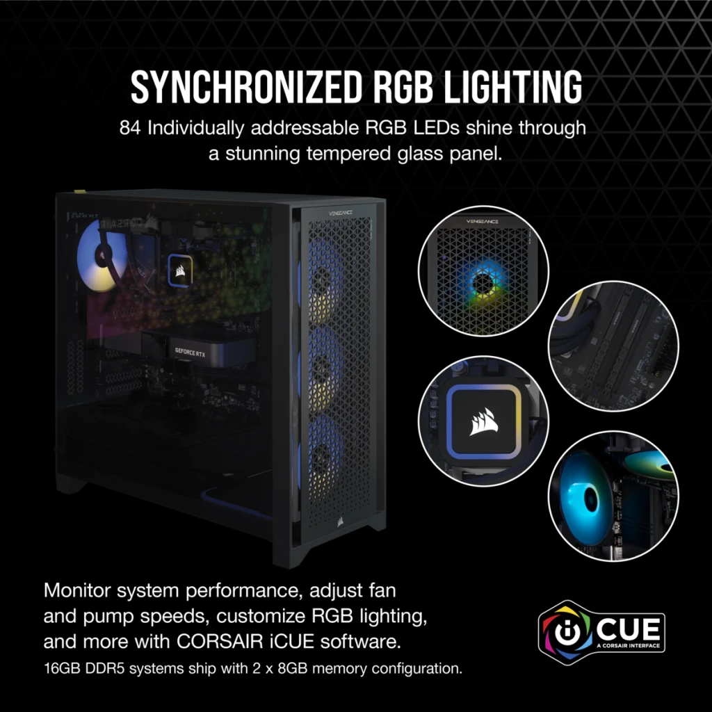 VENGEANCE a7300 Gaming PC, R5 7600X, RTX 3060 Ti, 1TB M.2, 16GB