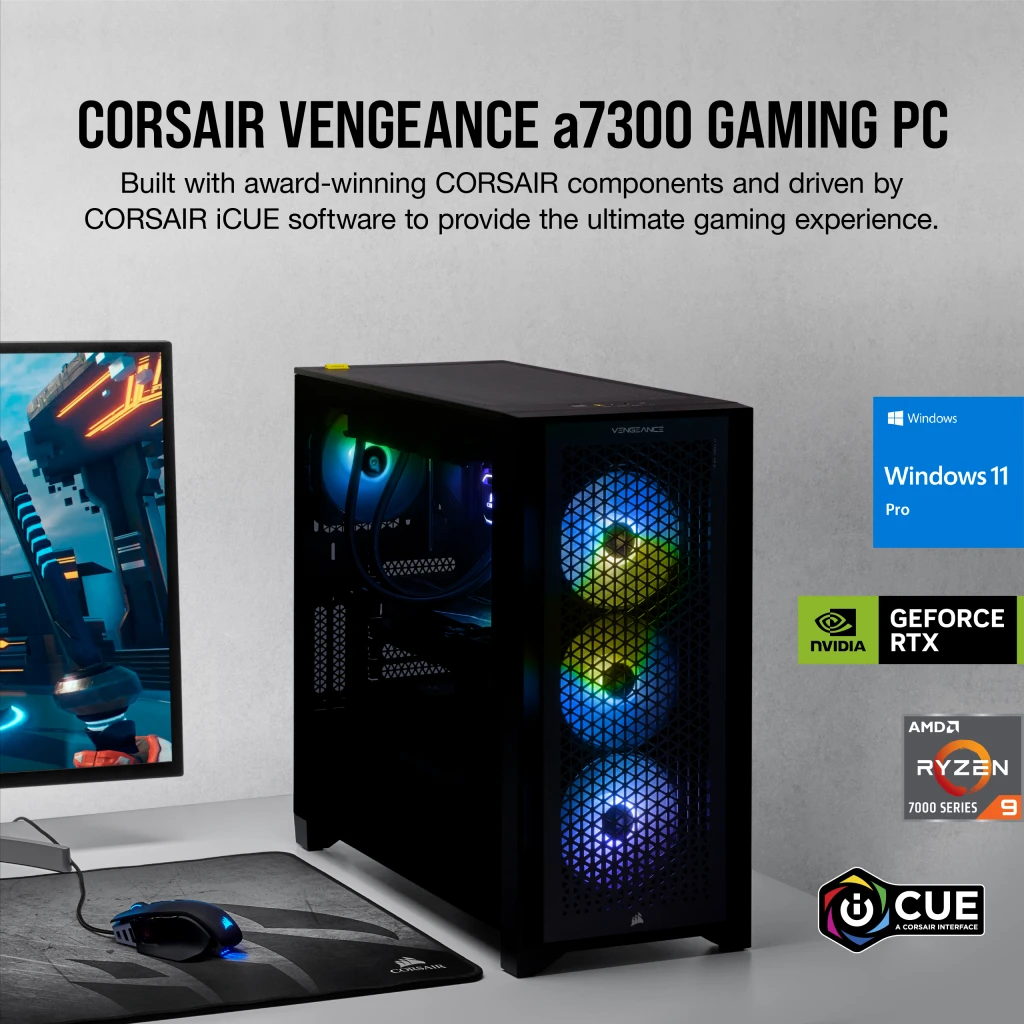 VENGEANCE a7300 Gaming PC, R7 7700X, RX 7900 XT, 1TB M.2, 32GB