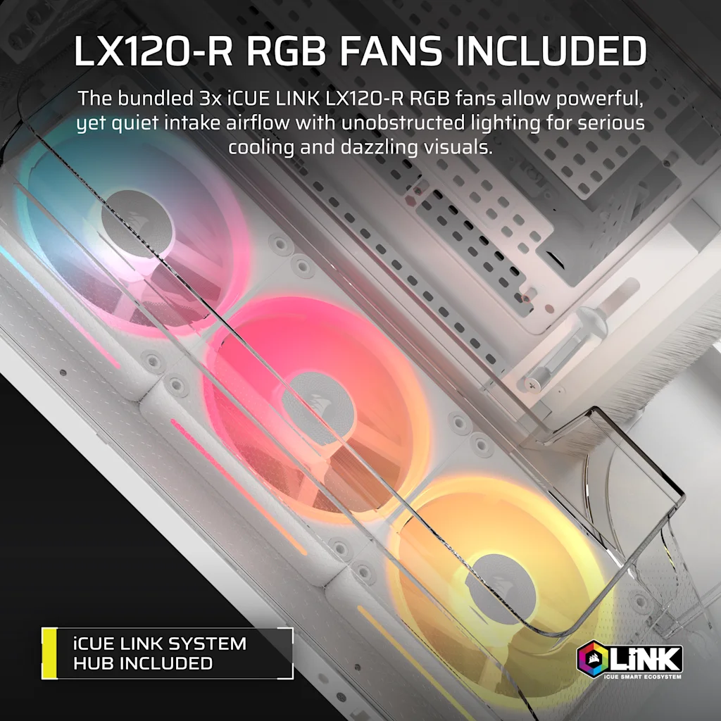 AIR 5400 LX-R RGB iCUE LINK Triple Chamber Mid-Tower PC Case - White