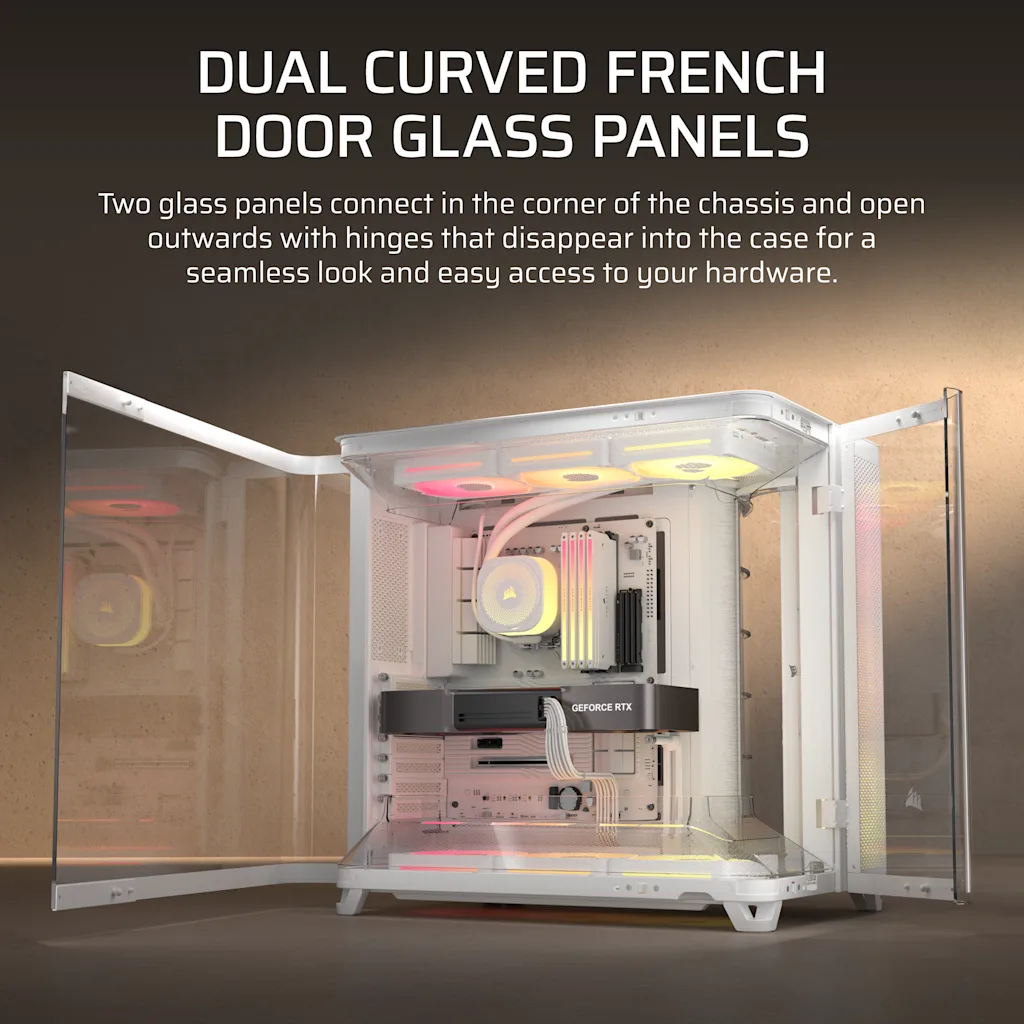AIR 5400 LX-R RGB iCUE LINK Triple Chamber Mid-Tower PC Case - White