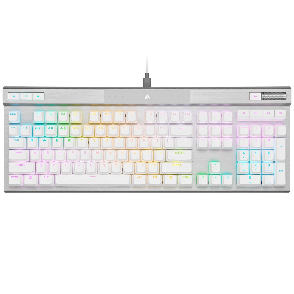 CORSAIR K70 RGB PRO WHITE 銀軸 K70 PRO RGB Optical-Mechanical Gaming Keyboard with PBT DOUBLE