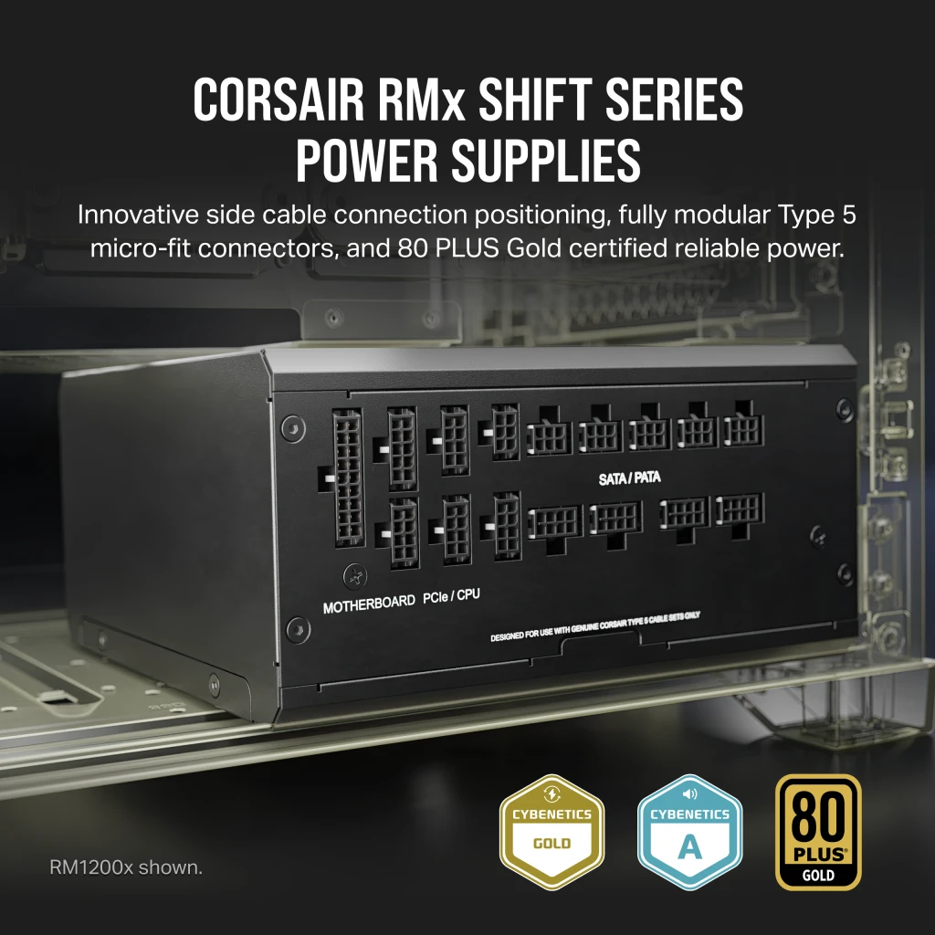 Corsair - RM1000x SHIFT - 1000W - 80 Plus Gold - ATX 3.0 + iCUE