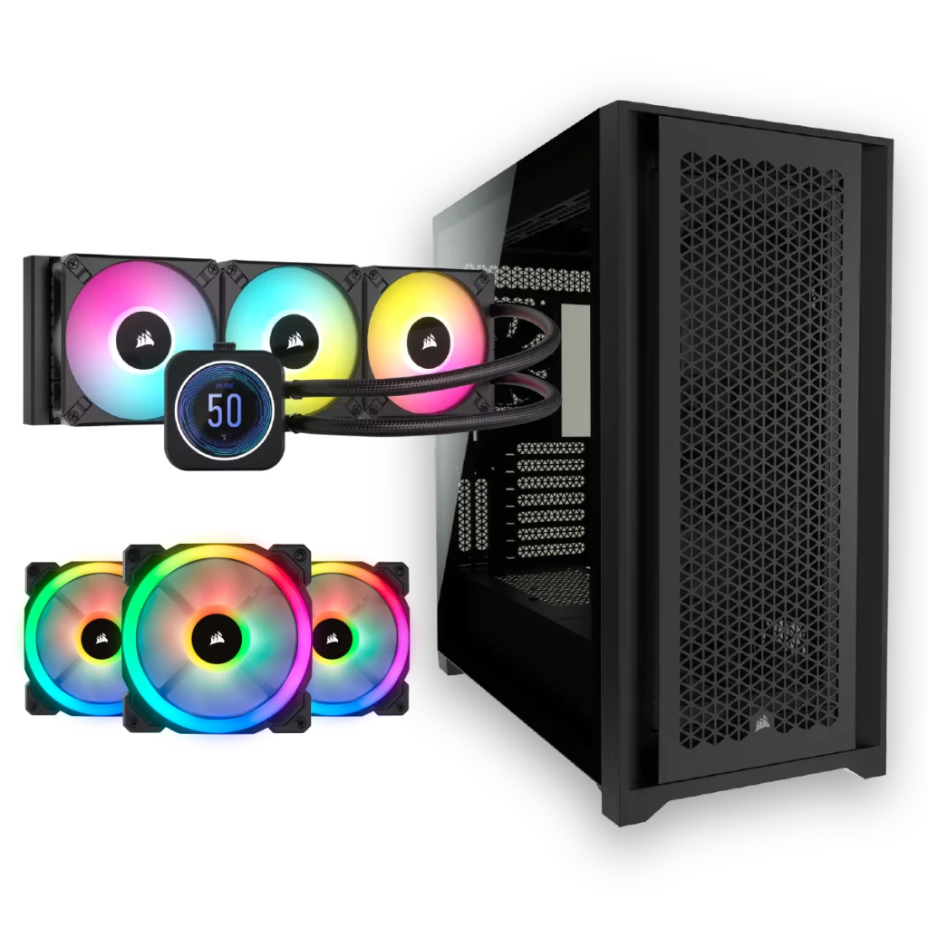 5000D Airflow Case with AIO Cooler and Fans Bundle