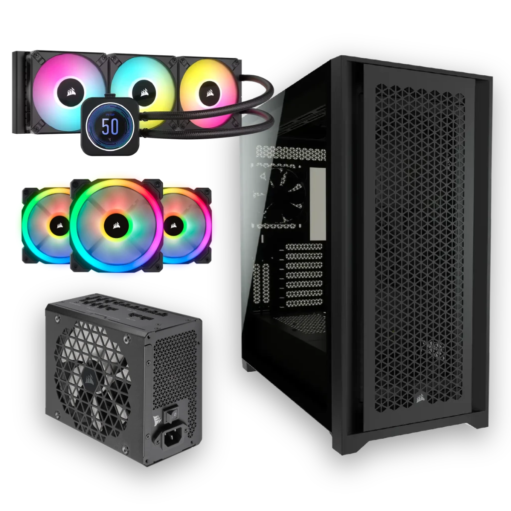 5000D Airflow with Power Supply, AIO Cooler, and Fans Bundle