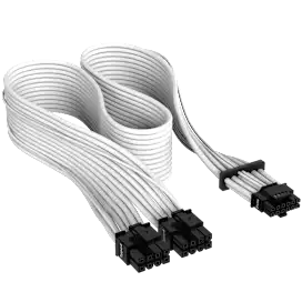 Premium Individually Sleeved 12+4pin PCIe Gen 5 12V-2x6 600W cable, Type 4, WHITE