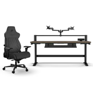 Platform:6 Elevate Desk - Wood with TC500 Luxe Black Chair