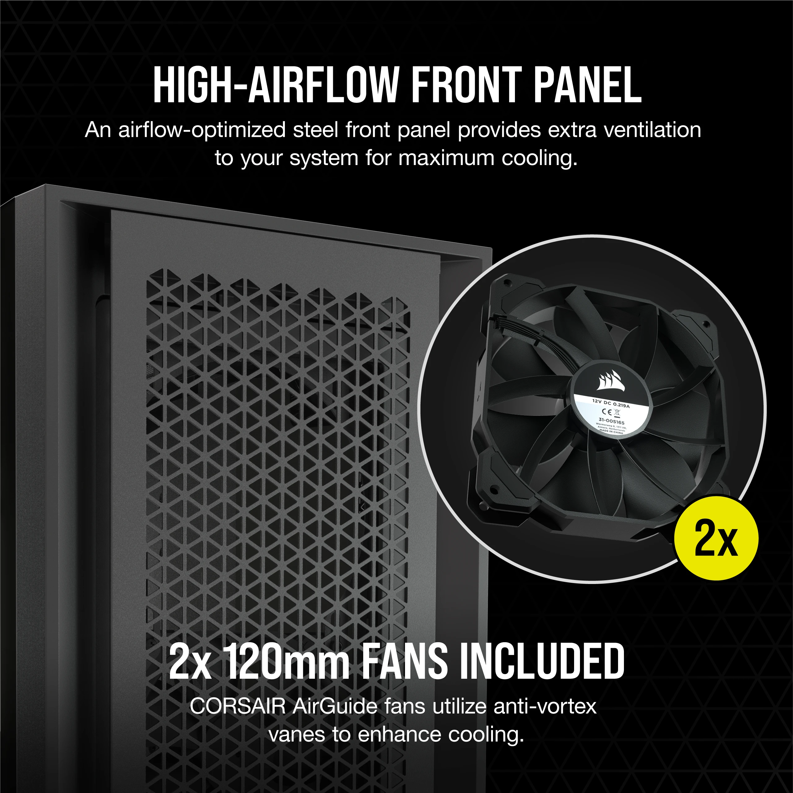 5000D AIRFLOW Tempered Glass Mid-Tower ATX PC Case — Black