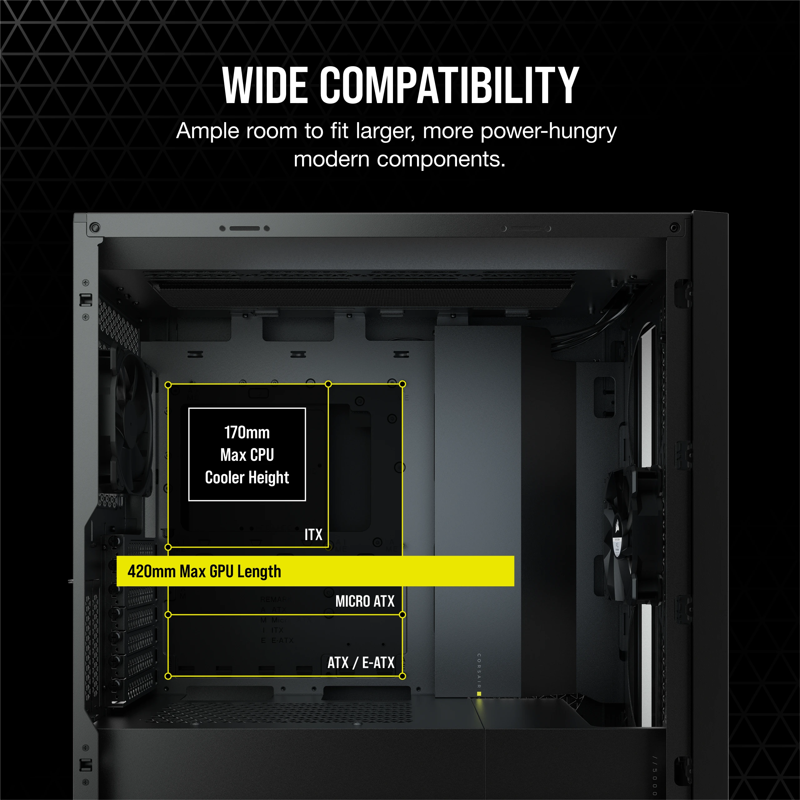 5000D AIRFLOW Tempered Glass Mid-Tower ATX PC Case — Black