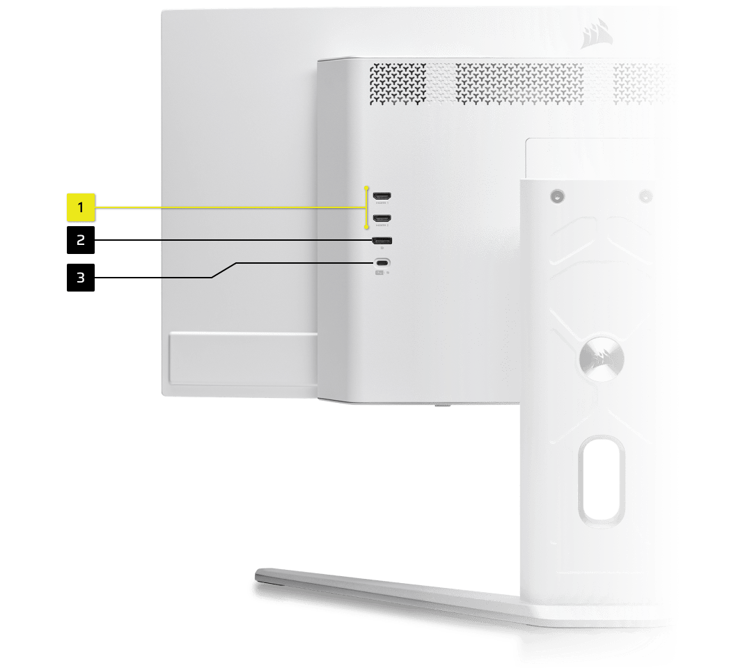 Corsair xeneon 34wqhd240-c priključki hdmi displayport in usb-c