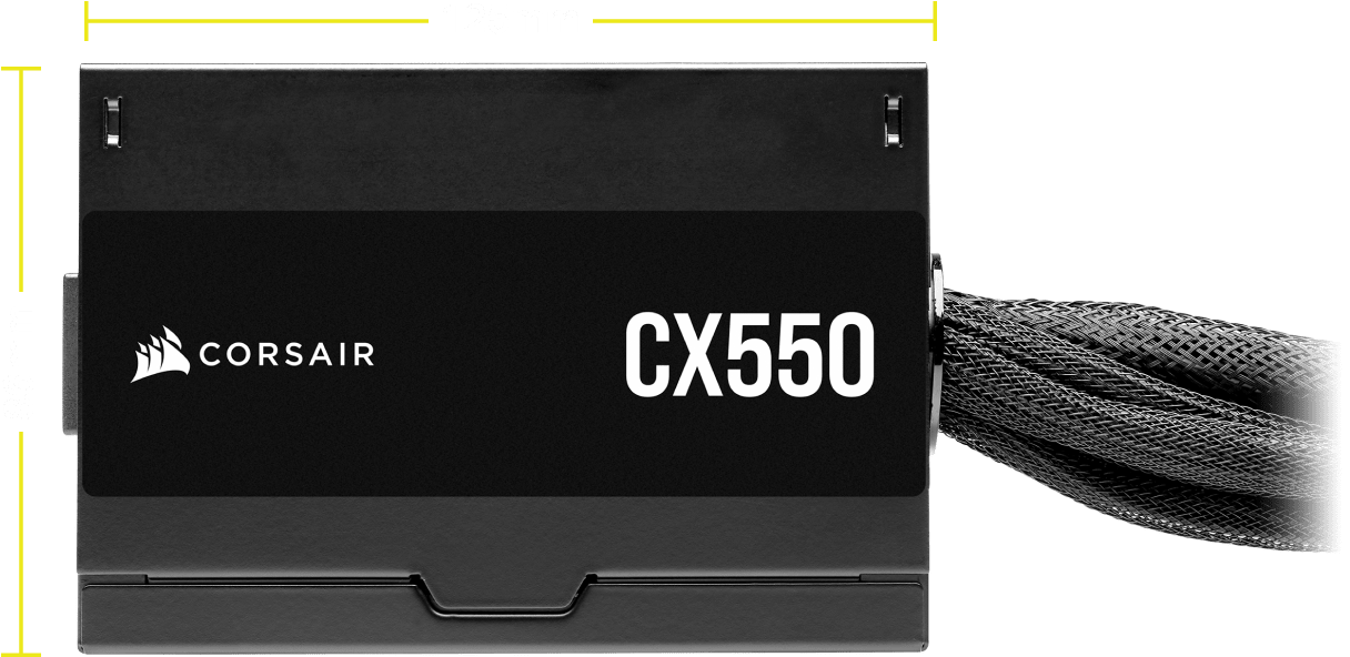 Corsair cx series cx550 | 550w | 80 plus bronze | 120mm tih ventilator | 2x pcie 6+2-pin | atx napajalnik 4 Corsair cx550 kompaktna 125mm dolžina in črni fiksni kabli