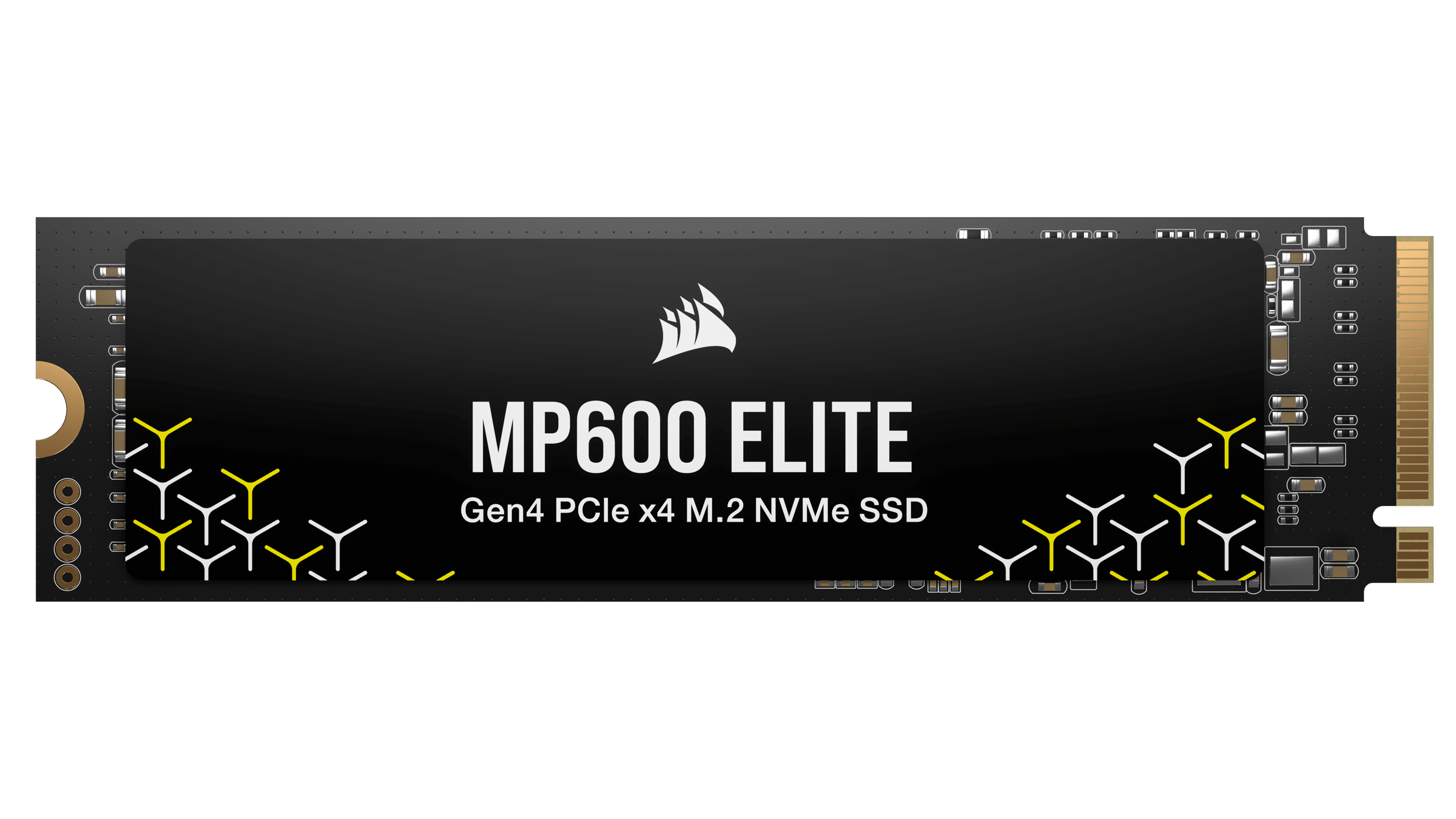 Corsair mp600 elite | 1tb | pcie 4. 0 nvme 1. 4 | do 7000/6200 mb/s | 256-bit aes | m. 2 ssd disk 4 Sprednji pogled na corsair mp600 elite 1tb pcie gen4 m. 2 nvme ssd