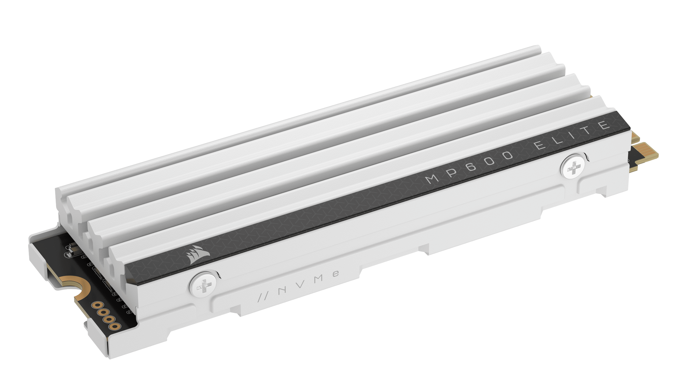 Corsair mp600 elite | 2tb | pcie 4. 0 nvme 1. 4 | do 7000/6500 mb/s | beli hladilnik za ps5 | m. 2 ssd disk 4 Beli nizkoprofilni aluminijast hladilnik corsair mp600 elite nvme ssd diska