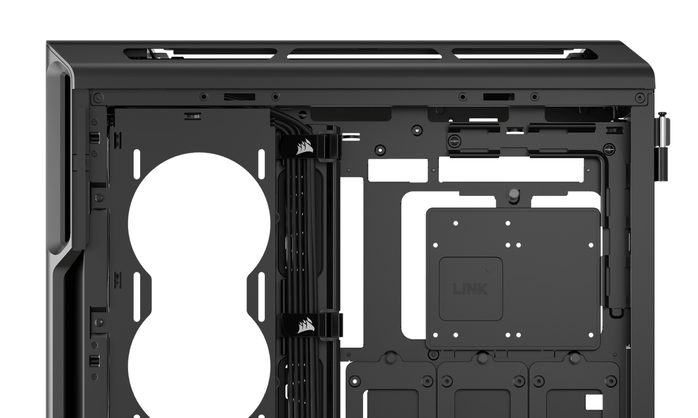 Corsair 5000t | atx midi-tower | kaljeno steklo | visok pretok zraka | rapidroute upravljanje kablov | črno računalniško ohišje 4 Corsair 5000t rapidroute sistem za urejanje kablov