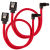 Premium Sleeved SATA 6Gbps 30cm 90° Connector Cable — Red