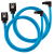 Premium Sleeved SATA 6Gbps 60cm 90° Connector Cable — Blue