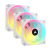 iCUE LINK QX120 RGB 120mm PWM PC Fans Starter Kit with iCUE LINK System Hub - White