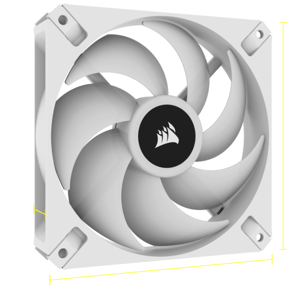 Single PC cooling fan, back view