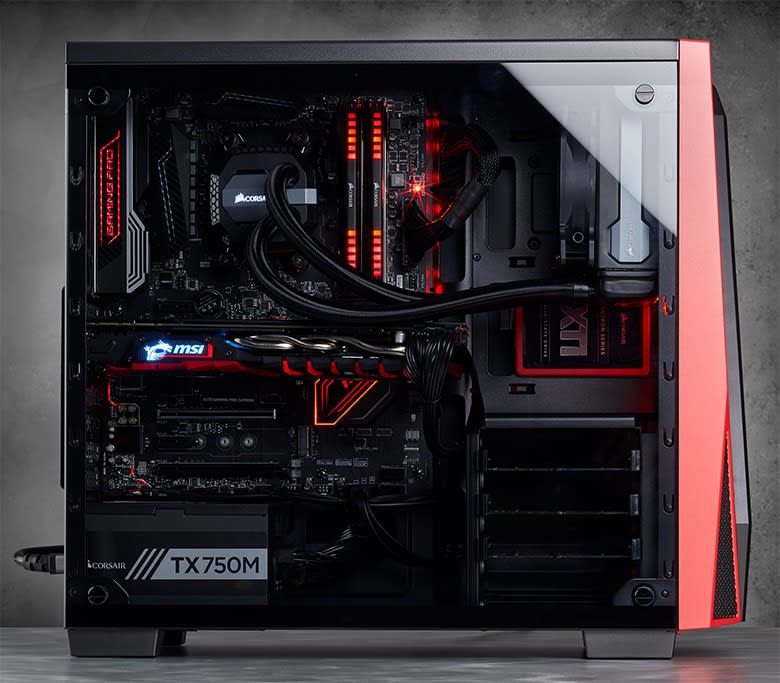 Carbide Series® SPEC-04 Tempered Mid-Tower Gaming Case — Black/Red