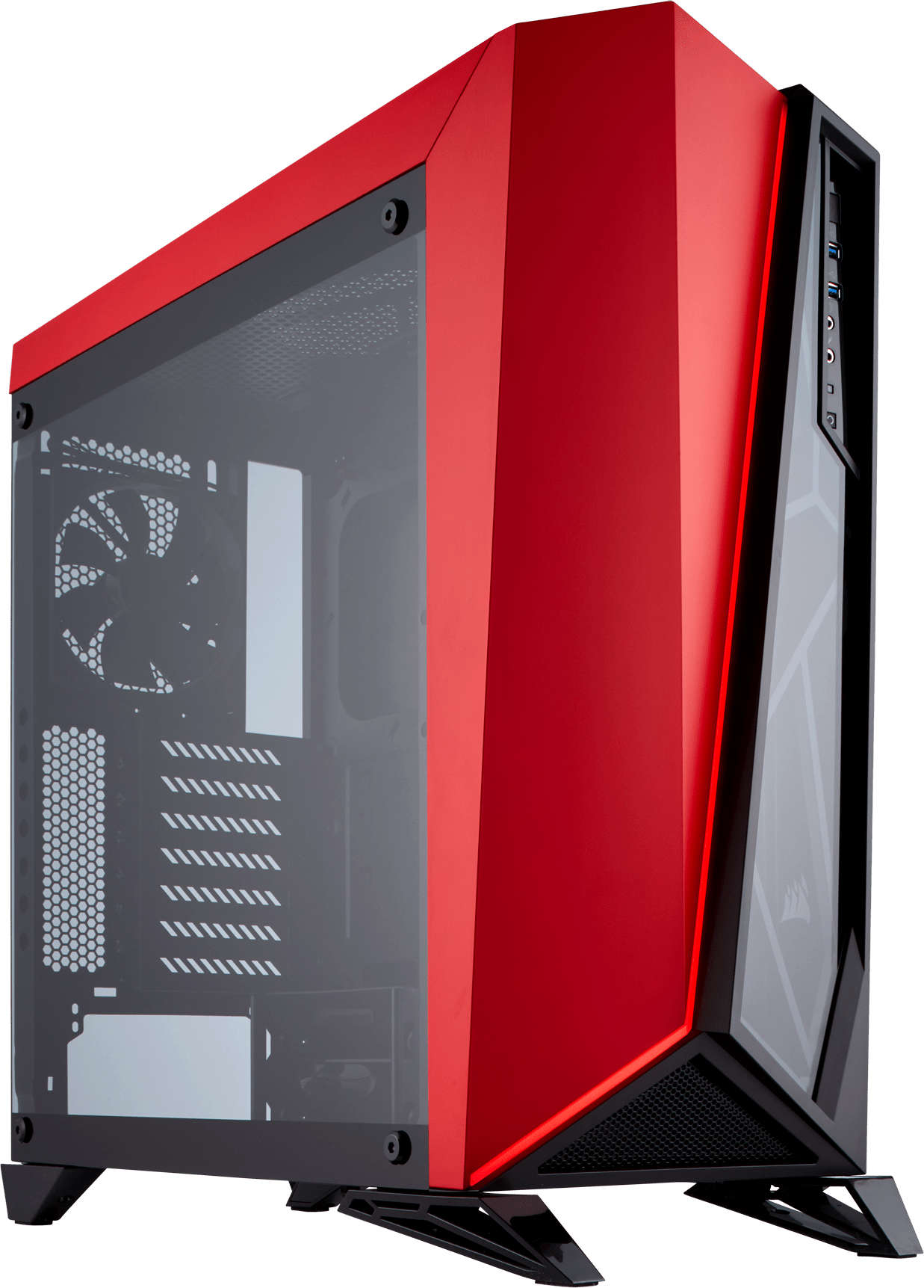 leje ubetalt Hævde Carbide Series® SPEC-OMEGA Tempered Glass Mid-Tower ATX Gaming Case -  Black/Red