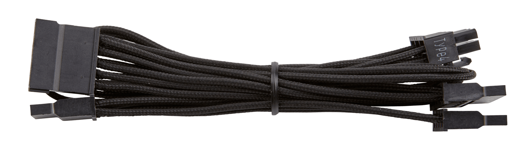 Premium Individually Sleeved SATA Cable, Type 4 (Generation 3) - Black