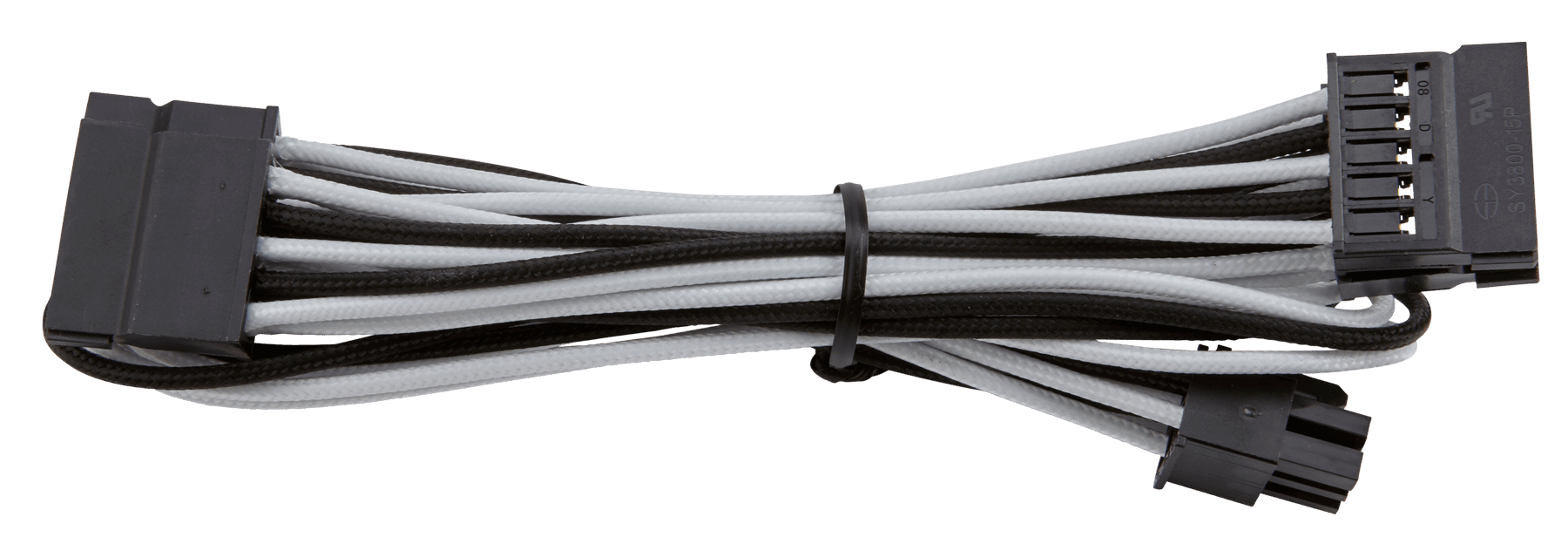 Ru side Fordøjelsesorgan Premium Individually Sleeved SATA Cable, Type 4 (Generation 3) - White/Black