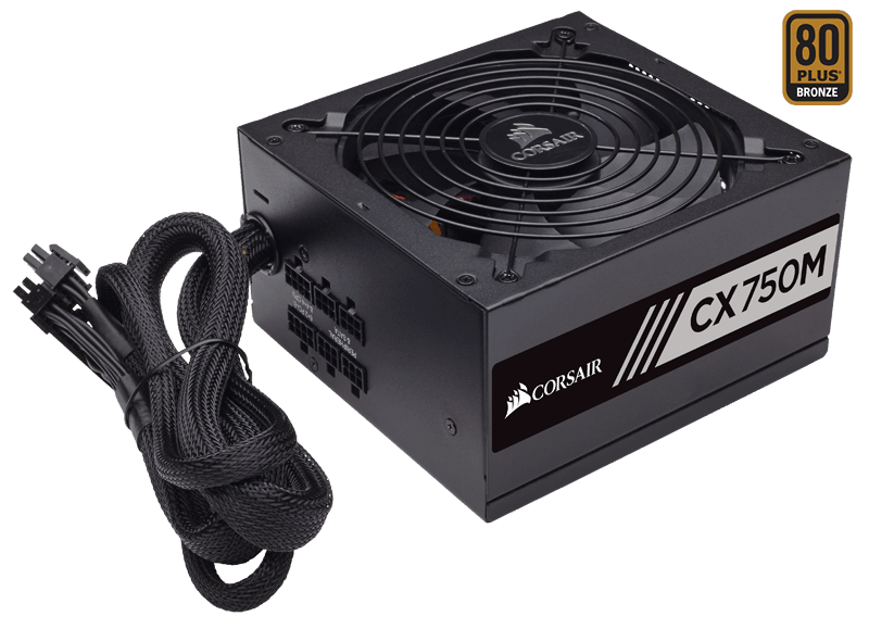 CX Series™ CX750M — 750 Watt 80 PLUS® Bronze Certified Modular ATX PSU