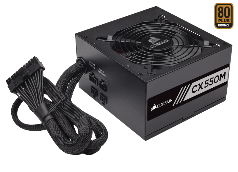 CX Series™ CX550M — 550 Watt 80 PLUS® Bronze Certified Modular ATX PSU