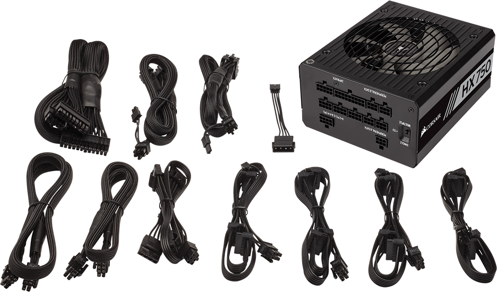 HX Series™ HX750 — 750 Watt 80 PLUS® PLATINUM Certified Fully