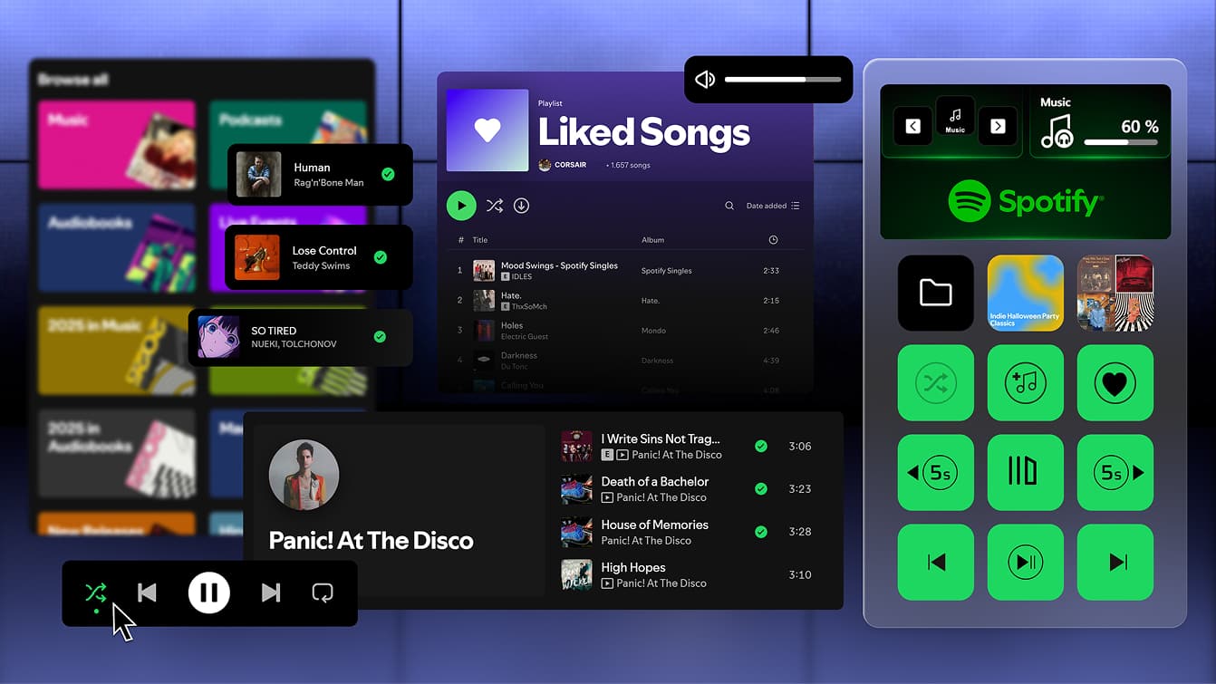 example screenshot showcasing multiple media apps