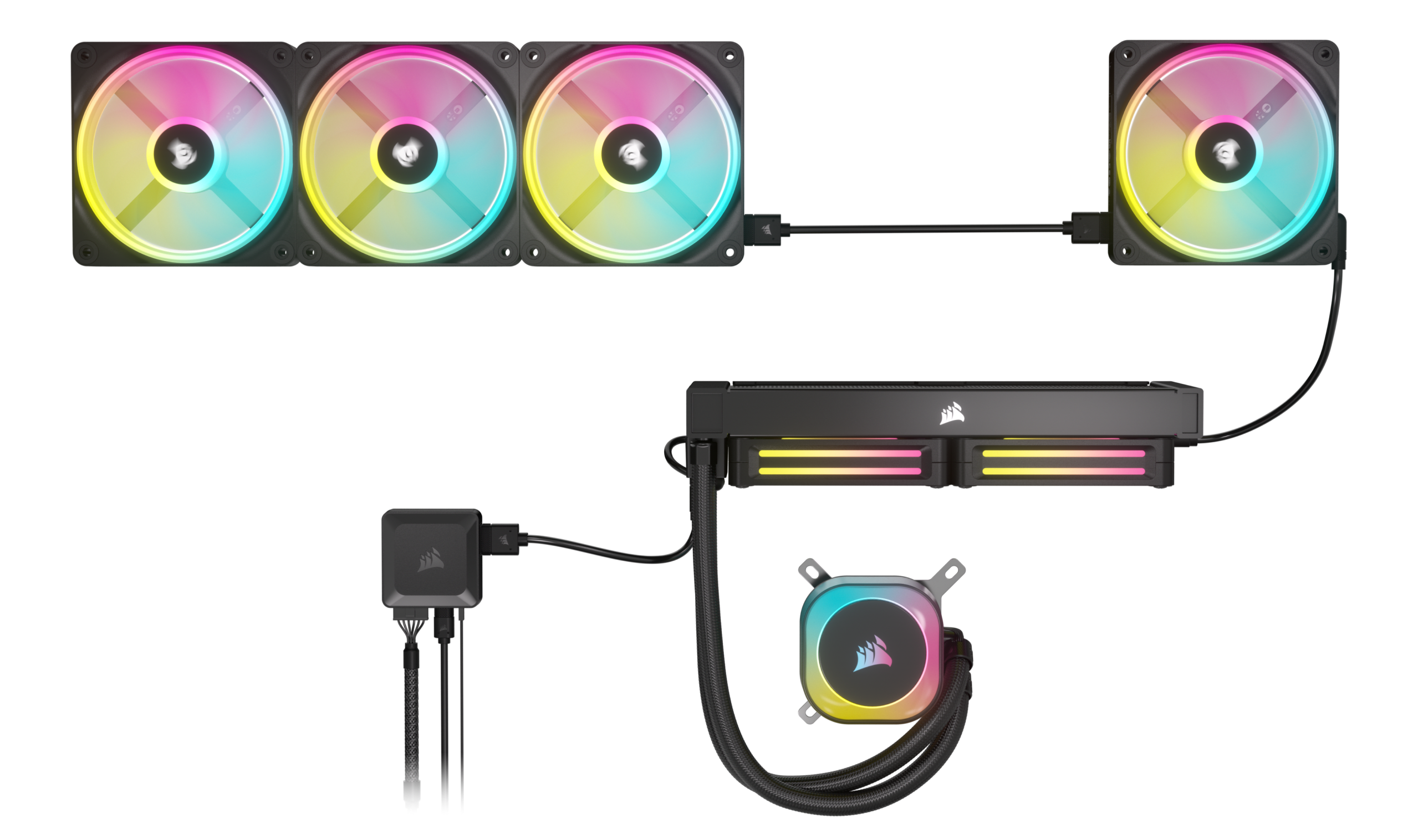 iCUE LINK QX120 RGB 120mm PWM PC Fans Starter Kit with iCUE LINK