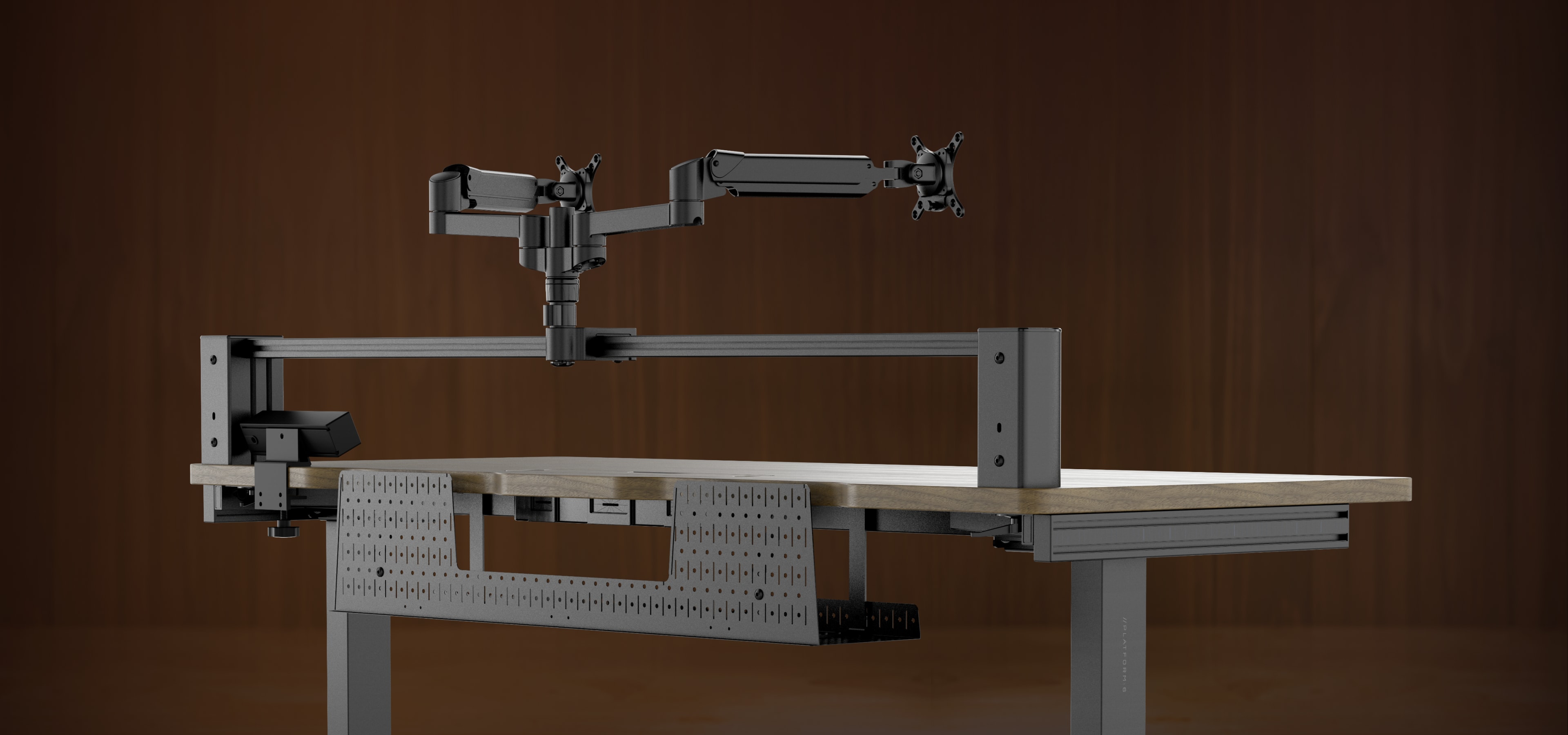 Platform:6 Creator Edition Desk - Wood, Dark Walnut Stain (UK)
