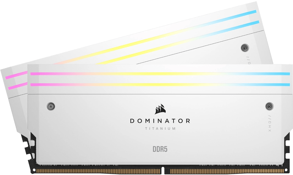 Corsair - Barrette Mémoire Dominator Titanium DDR5 7200 MHz 32Go (2x16)  DIMM - Blanc