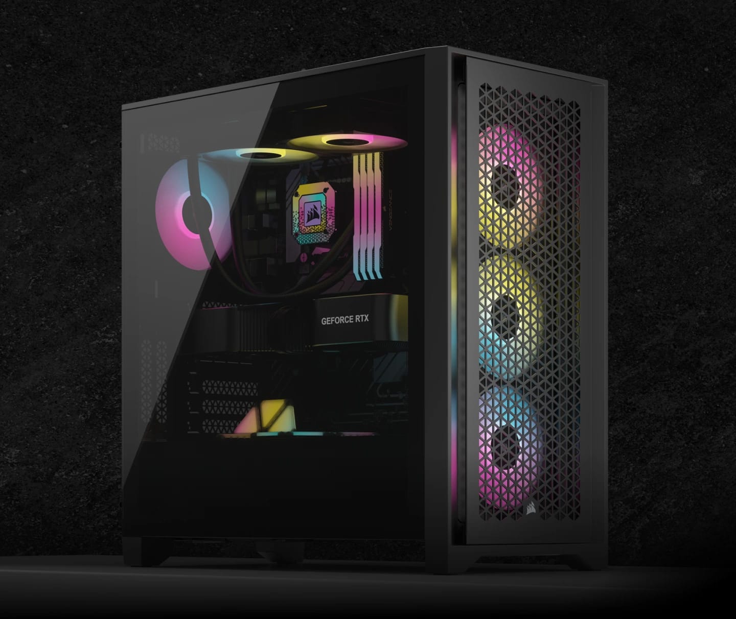 ICUE 4000D RGB AIRFLOW Mid Tower Case Black 3x AF120 RGB ELITE Fans 