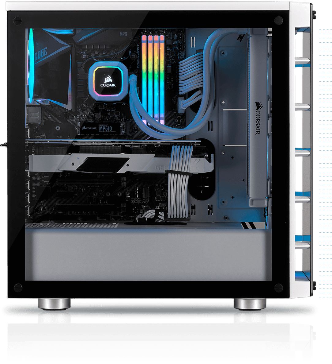 Corsair iCUE 465X RGB (Blanc) - Boîtier PC sur