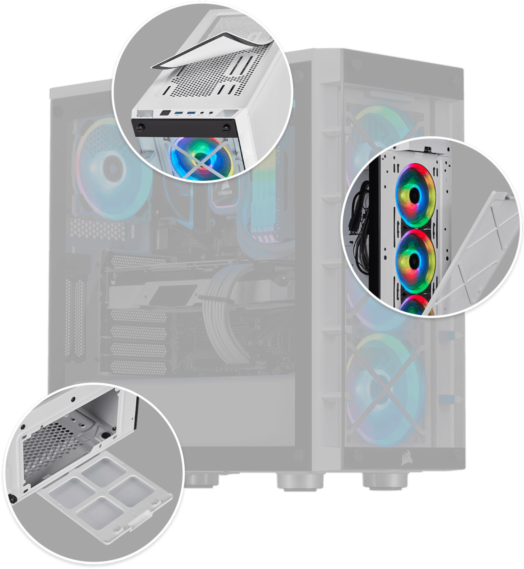 iCUE 465X RGB Mid-Tower ATX Smart Case — White