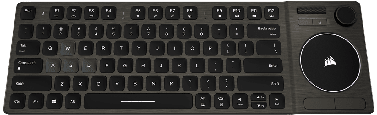 El teclado Corsair K83 incorpora touchpad y joystick para hacerlo más  versátil