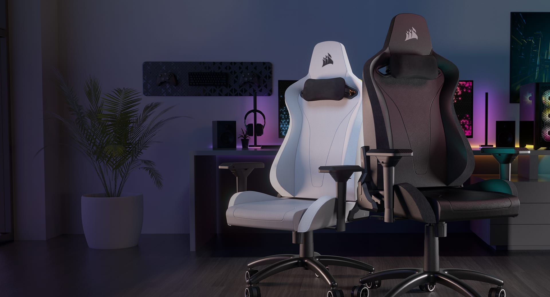 TC200 Gaming Chair – Soft Fabric Light – Grey/White