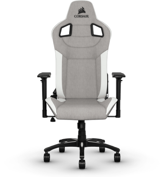 TC200 Gaming Chair – Plush Leatherette – Light Grey/White